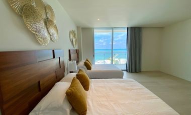 FRENTE AL MAR CON PLAYA PRIVADA Y MARINA > EXCLUSIVO DEPA SLS AMUEBLADO PUERTO CANCUN
