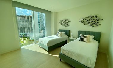 FRENTE AL MAR CON PLAYA PRIVADA Y MARINA > EXCLUSIVO DEPA SLS AMUEBLADO PUERTO CANCUN