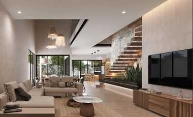 Villa con jardín Terraza y Casa club con muchas amenidades, en venta, Mayakoba, Playa del Carmen.
