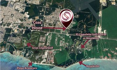 Villa con jardín Terraza y Casa club con muchas amenidades, en venta, Mayakoba, Playa del Carmen.