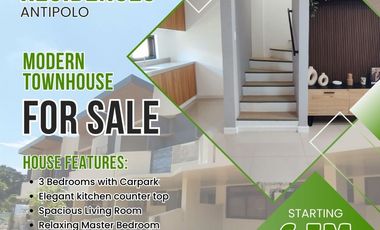 FOR SALE 3 Bedrooms TOWNHOUSE in Antipolo near Resorts and Antipolo Church Antipolo City