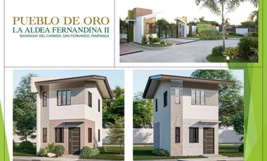 For Sale Single Detached House 2 Bedroom with Carport San Fernando in Pueblo De Oro La Aldea Fernandina II