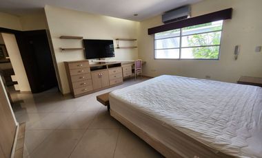 Samborondon, Renta de hermosa casa 3 dorm amoblada de una planta con jacuzzi