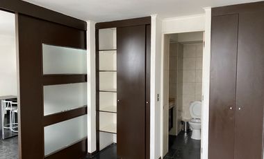 ARRIENDO DEPARTAMENTO UN DORMITORIO EN SUITE CON TERRAZA SEMI AMUEBLADO,BARRIO SAN ISIDRO  SANTIAGO