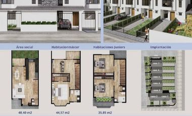 Casas en MIRASIERRA. Por estrenar con 3 o 4 dormitorios. Amplios parqueaderos, balcón, Patios posteriores Casas por estrenar 4 parqueaderos y 4 dormit