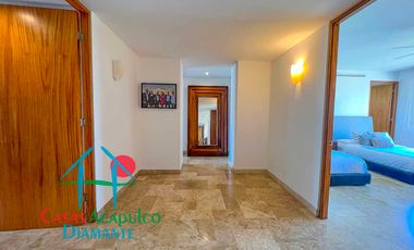 En exclusivo edificio. Depa de playa con terraza y vista frontal al mar