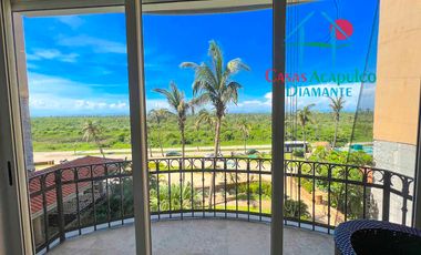 En exclusivo edificio. Depa de playa con terraza y vista frontal al mar