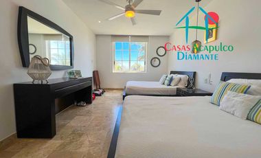En exclusivo edificio. Depa de playa con terraza y vista frontal al mar