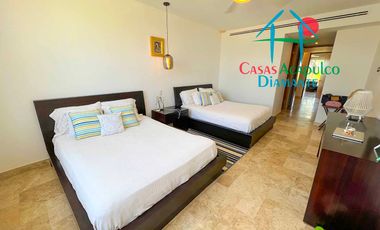 En exclusivo edificio. Depa de playa con terraza y vista frontal al mar