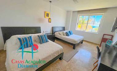 En exclusivo edificio. Depa de playa con terraza y vista frontal al mar