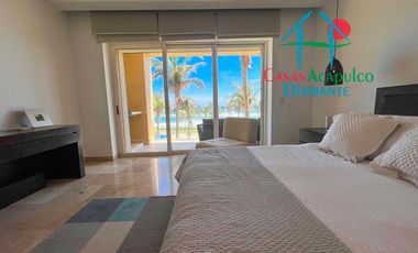 En exclusivo edificio. Depa de playa con terraza y vista frontal al mar