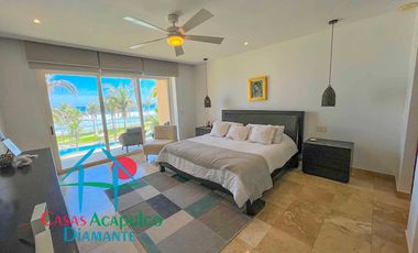 En exclusivo edificio. Depa de playa con terraza y vista frontal al mar