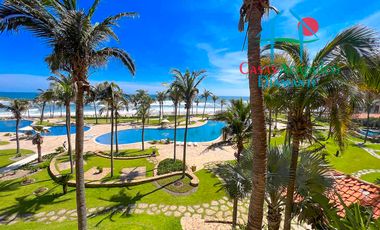 En exclusivo edificio. Depa de playa con terraza y vista frontal al mar