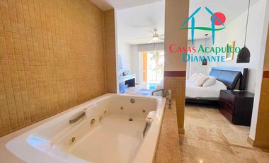 En exclusivo edificio. Depa de playa con terraza y vista frontal al mar