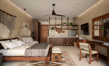 Departamento en pre-venta de 1REC a 2min del mar caribe en Puerto Morelos
