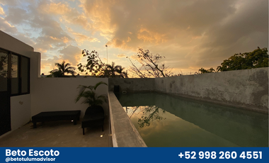 Hermosa casa boutique de 3 recámaras en Tulum centro.