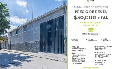 Bodega en renta en Santa María de Cementos