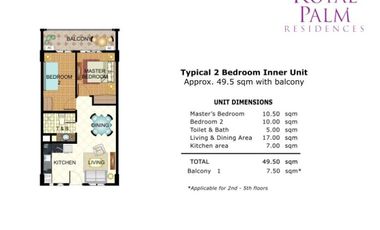 2 Bedroom Furnished with Parking For Sale Royal Palm Residences Acacia Estates Taguig City