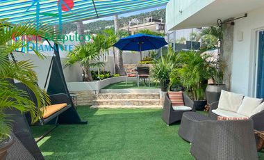 Casa en venta con alberca Infiniti privada, con jacuzzi, camastros, sombrillas y zona de asoleadero