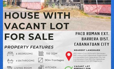 💚FOR SALE!!!💚 ⛩️House and Vacant Lot along Paco Roman Extension,  ❣️Barrera District Cabanatuan City