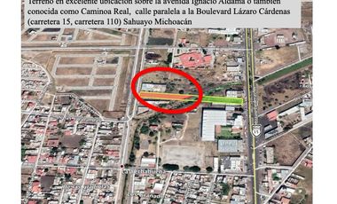 Terreno a la Renta  SAHUAYO   Aldama   parque Lineal Camino Real oportunidad