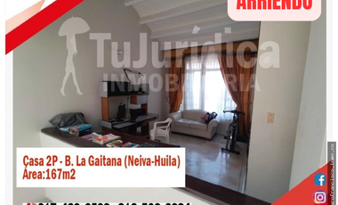 SE ARRIENDA ESPECTACULAR CASA COMERCIAL 2P - B. LA GAITANA - NEIVA (HUILA-COL)