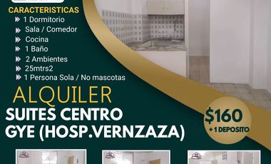 ALQUILER SUITE, CERCA AL HOSPITAL VERNAZA, CENTRO DE GUAYAQUIL