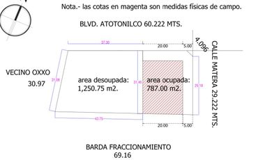 Terreno en renta sobre el Blvd Atotonilco casi esquina con Blvd Epsilon