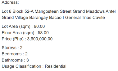 2BR Grand Meadows Antel Grand Village, House & Lot in General Trias Cavite