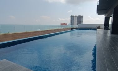 Departamento en piso 12 en Torre Colinas del Mar. Totalmente climatizado y torre con amenidades