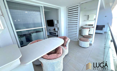 Departamento 2 dormitorios amoblado frente al mar en venta, sector playa Murciélago, Manta Ecuador