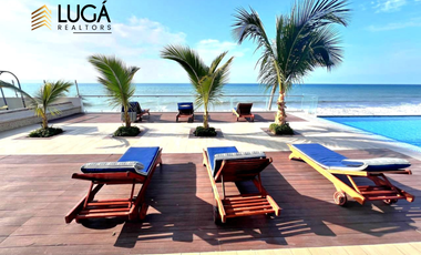 Departamento 2 dormitorios amoblado frente al mar en venta, sector playa Murciélago, Manta Ecuador