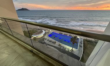 EN VENTA DEPARTAMENTO FRENTE AL MAR EN MAZATLAN DE TRES RECAMARAS (SECTOR CERRITOS) TORRE ESCONDIDO TOWER, CON ALBERCA, CANCHA DE PADEL, GYM, 193 M2