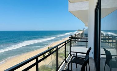 EN VENTA DEPARTAMENTO FRENTE AL MAR EN MAZATLÁN (SECTOR CERRITOS), DE DOS RECAMARAS C/U CON BAÑO COMPLETO, ALBERCA, SAUNA, GYM Y VISTA HERMOSA AL MAR