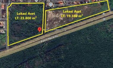 Tanah 4,3 Ha Hanya 13 Jt/m² Di Jl. Raya Bypass Nugrah Rai Sidakarya Denpasar Selatan