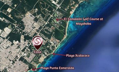 Casa con jardín y alberca privada, en venta, Mayakoba, Playa del Carmen.