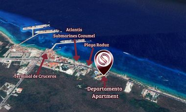 Departamento con vista al mar,  Alberca, en venta, Zona Hotelera Norte, Cozumel.