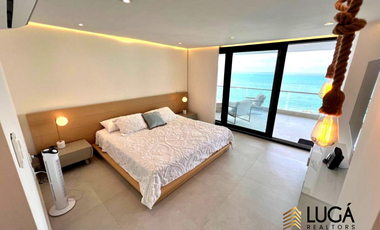 Departamento de lujo frente al mar en renta, 3 dormitorios amoblado, sector Barbasquillo, cerca a La Quadra Manta