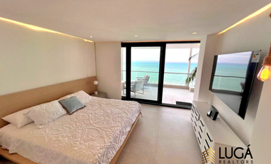 Departamento de lujo frente al mar en renta, 3 dormitorios amoblado, sector Barbasquillo, cerca a La Quadra Manta