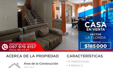 CASA EN VENTA LA FLORIDA CALLE MANUELA CAÑIZARES