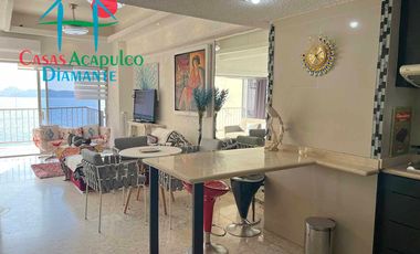 Loft en edificio de playa en la zona dorada de Acapulco. Con terraza y vista al mar