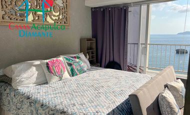 Loft en edificio de playa en la zona dorada de Acapulco. Con terraza y vista al mar