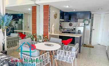 Loft en edificio de playa en la zona dorada de Acapulco. Con terraza y vista al mar