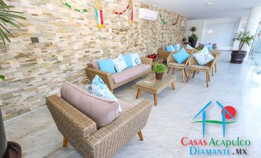 Loft en edificio de playa en la zona dorada de Acapulco. Con terraza y vista al mar