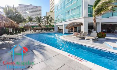 Loft en edificio de playa en la zona dorada de Acapulco. Con terraza y vista al mar