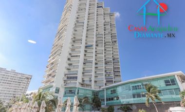 Loft en edificio de playa en la zona dorada de Acapulco. Con terraza y vista al mar