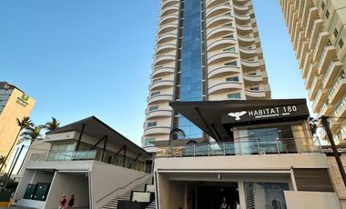 DEPARTAMENTO EN VENTA EN MAZATLAN FRENTE AL MAR (A PIE DE PLAYA) ZONA DORADA, CON ACABADOS DE LUJO, 2 RECAMARAS, VISTA ESPECTACULAR ALBERCA Y ROOF