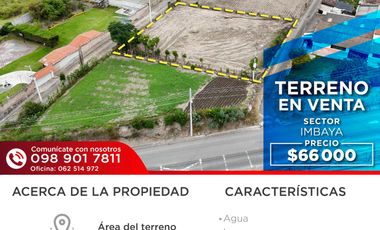 EN VENTA TERRENO EN IMBAYA