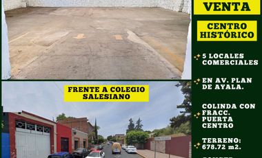 SE VENDE BODEGA CON LOCALES, frente al Colegio Salesiano en Centro Histórico Morelia.