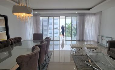 En alquiler amplio y lujoso departamento amoblado, Isla Mocoli, via a Samborondon